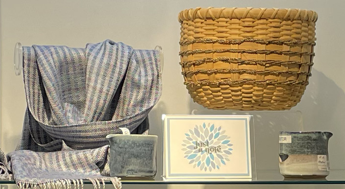 basket and scarf shelf